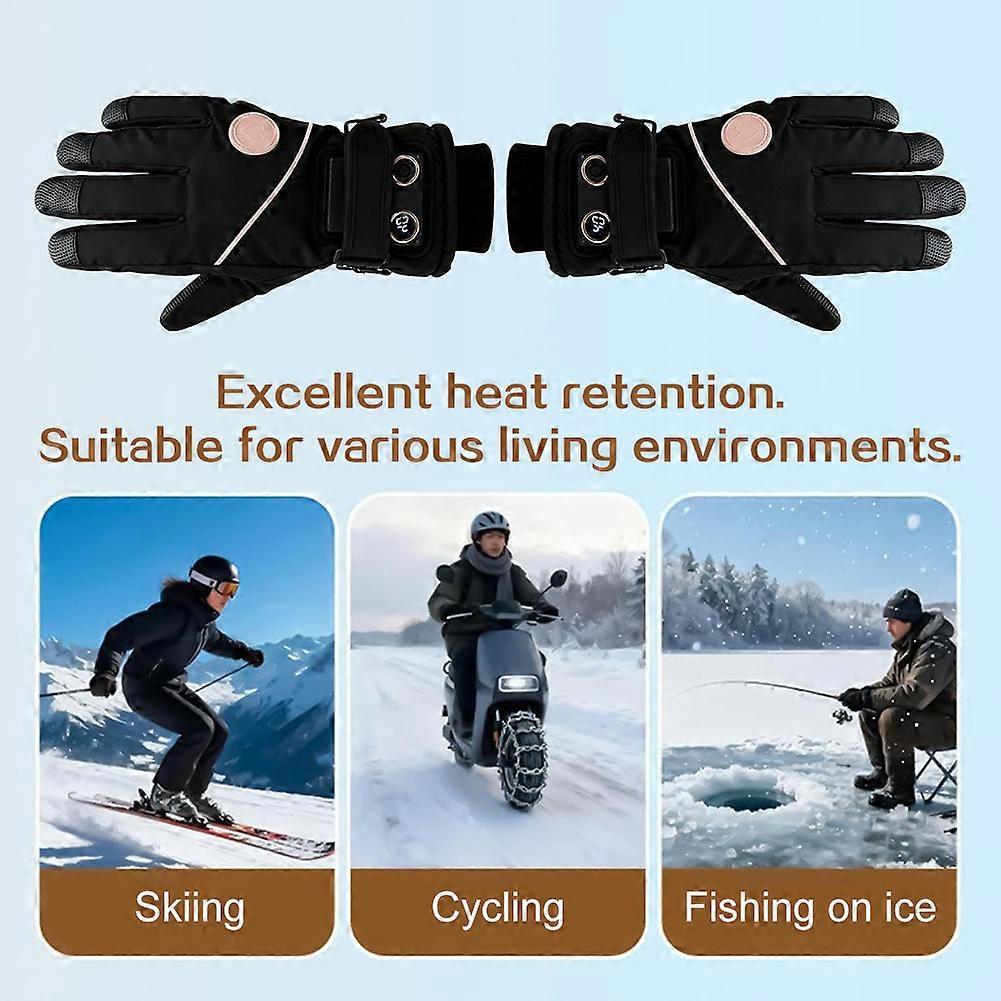 Heated Thermal Glove For Men Women, Winter Windproof Touchscreen Ski Gloves for Skiing Hiking Motorcycle