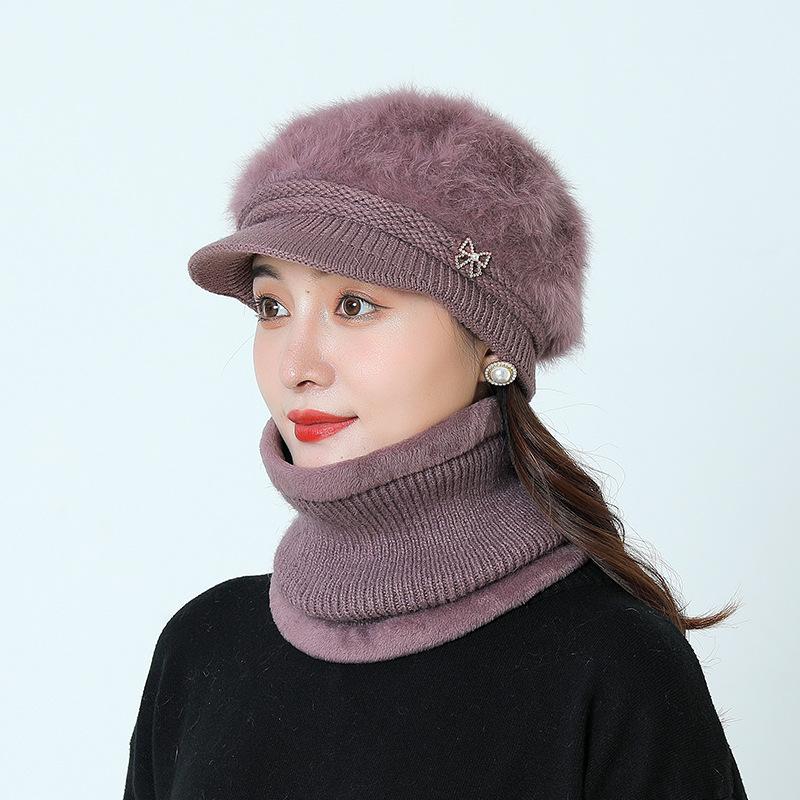 Autumn and Winter New Knitted Hat Middle-aged and Elderly Duck Tongue Hat Outdoor Warm Beret