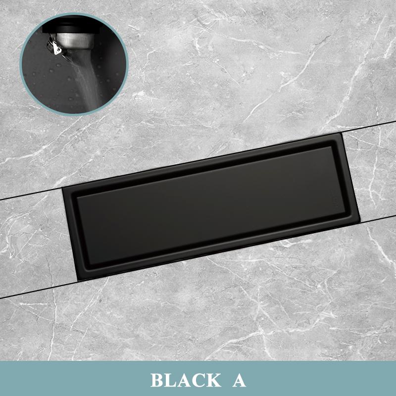 Brushed Rose Gold Floor Drain SUS304 Floor Conceal Drain 30CM/60CM Long Drainage Channel Drain for Hotel Bathroom Kitchen Floor