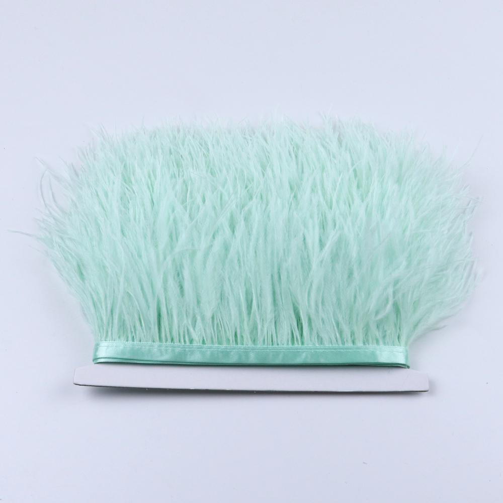 1Meter Colorful Real Ostrich Feather Trims Ribbon 8-10cm White Plumes for Party Dress Clothing Decoration Sewing Feathers Crafts