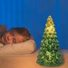 Yousheng Glass Christmas Tree Ornament with Timer LED Glow Battery Operated Holiday Ambiance Light Seasonal Home Decor