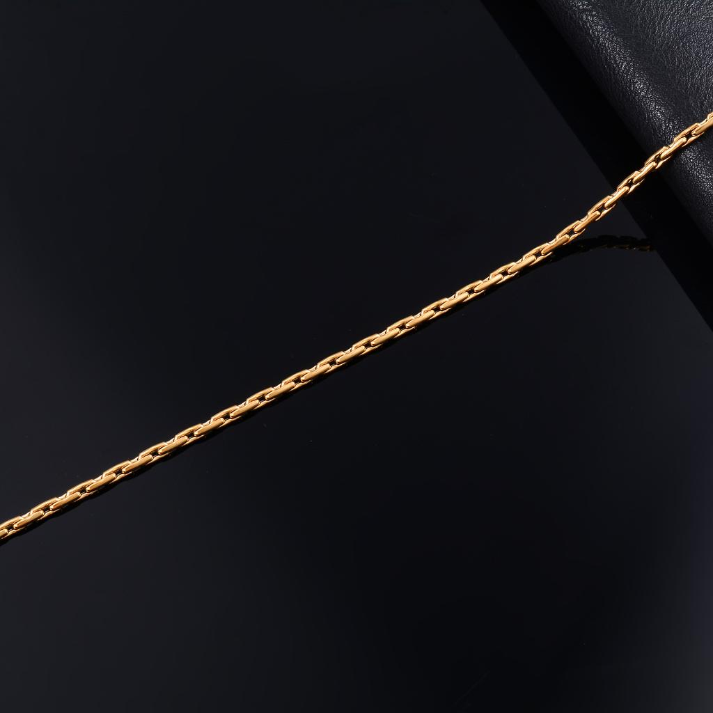 Gold Color Plated Thin Necklace Link Cable Chain 316L Stainless Steel Jewelry Accessories On Neck for Women Ladies Choker Gift