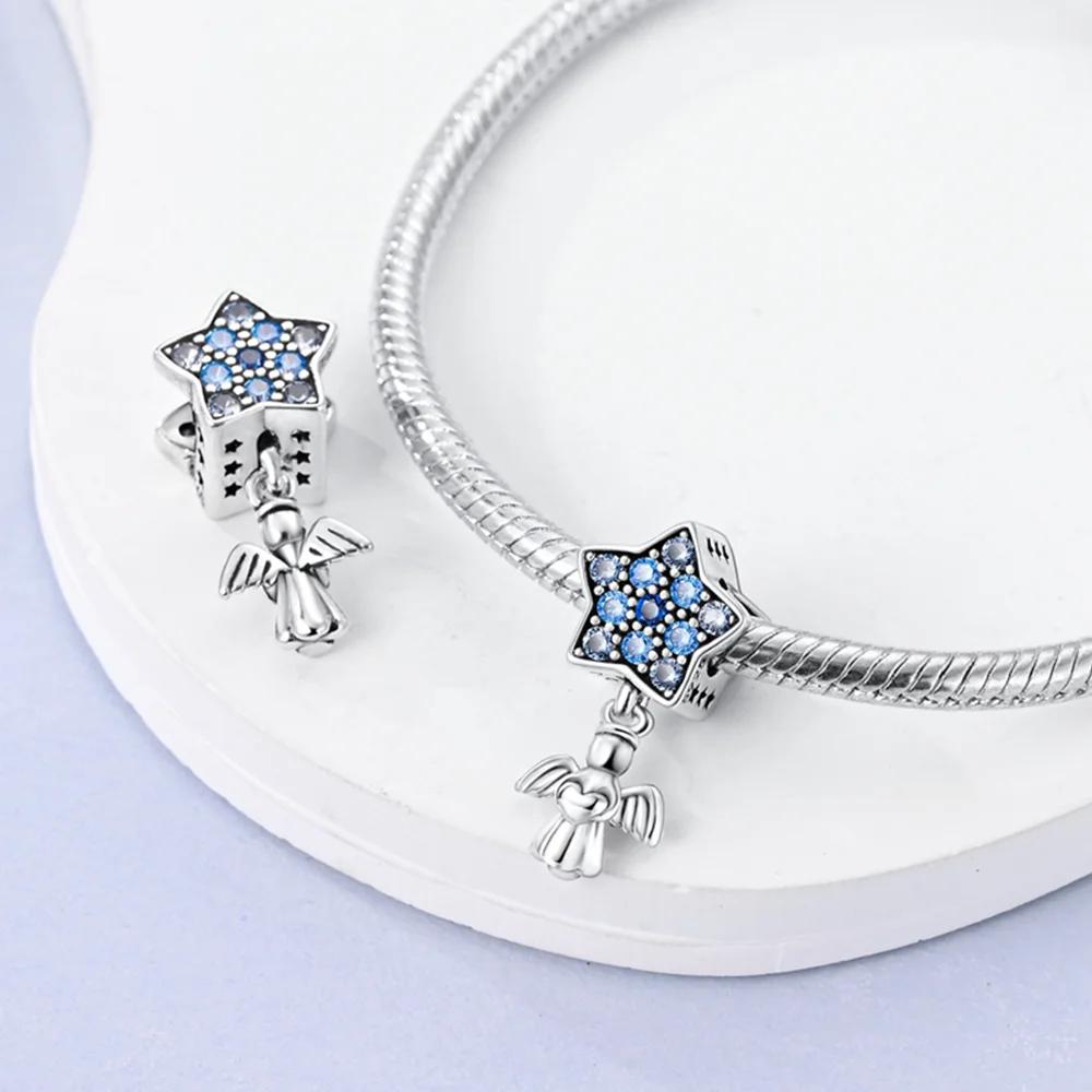 Charms Plataoriginales Heart Love Star Angel Beads For Charms Copper Bracelet Jewellery Making Women'S Gift