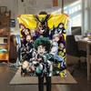 My Hero Academia Poster Pattern Flannel Blanket, High Quality Comfortable for All Seasons, Home Decor, Warmth and Comfort, Perfect for Gifts.