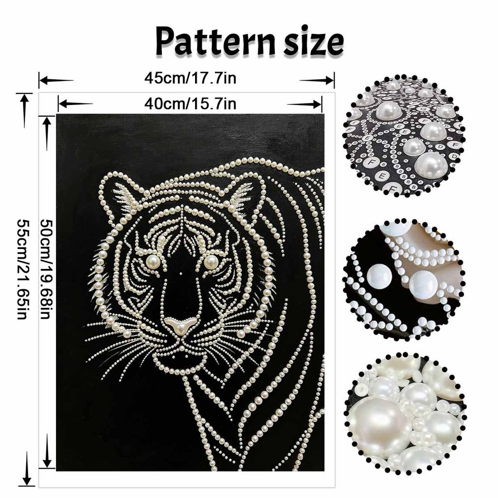 5D DIY Pearl Diamond Painting Kit Majestic Tiger Full Drill Embroidery Mosaic Art Home Wall Decor Gift