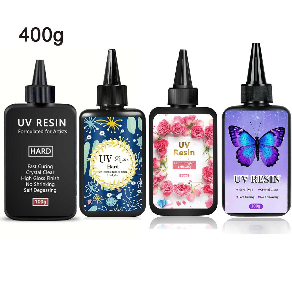 Crystal Clear Hard UV Resin Upgraded Formula Ultraviolet Fast Curing Resin for Jewelry Making, Hard Transparent Solar Cure Resin