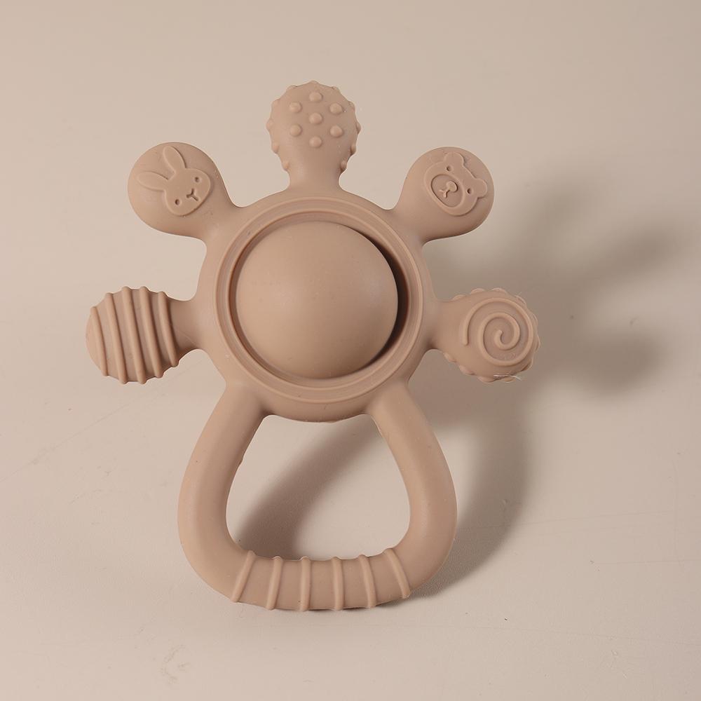 Nouveau Hochet en Silicone Forme de Main pour les Dents lapin - Jouets à Mâcher Sûrs pour Bébé pour Soulager les gencives douloureuses chameau