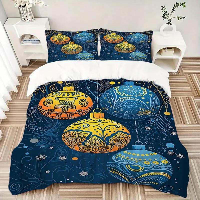 3pc Festive Atmosphere Style Cover Set - 1 Quilt Cover + 2 Pillowcases, All Seasons Bedroom Setting, Perfect for Home001