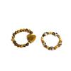 Tiger's Eye Beaded Heart Elastic Cord Ring—Chic, Versatile Retro Jewelry for Fashion-Forward Index Fingers.