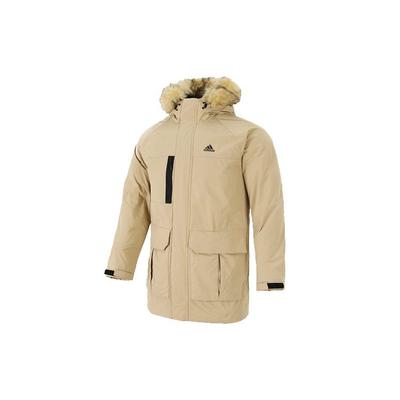 Parka Lungo Imbottito in Piuma con Cappuccio Uomo Capispalla Marrone H20766