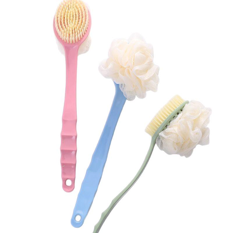 Double-Sided Bath Brush & Scrubber with Long Handle