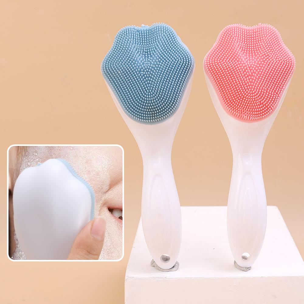 Soft Silicone Facial Cleansing Brush 2 in 1 Silicone Face Mask Brush & Face Scrubber For Exfoliating Massaging Remove Blackhead