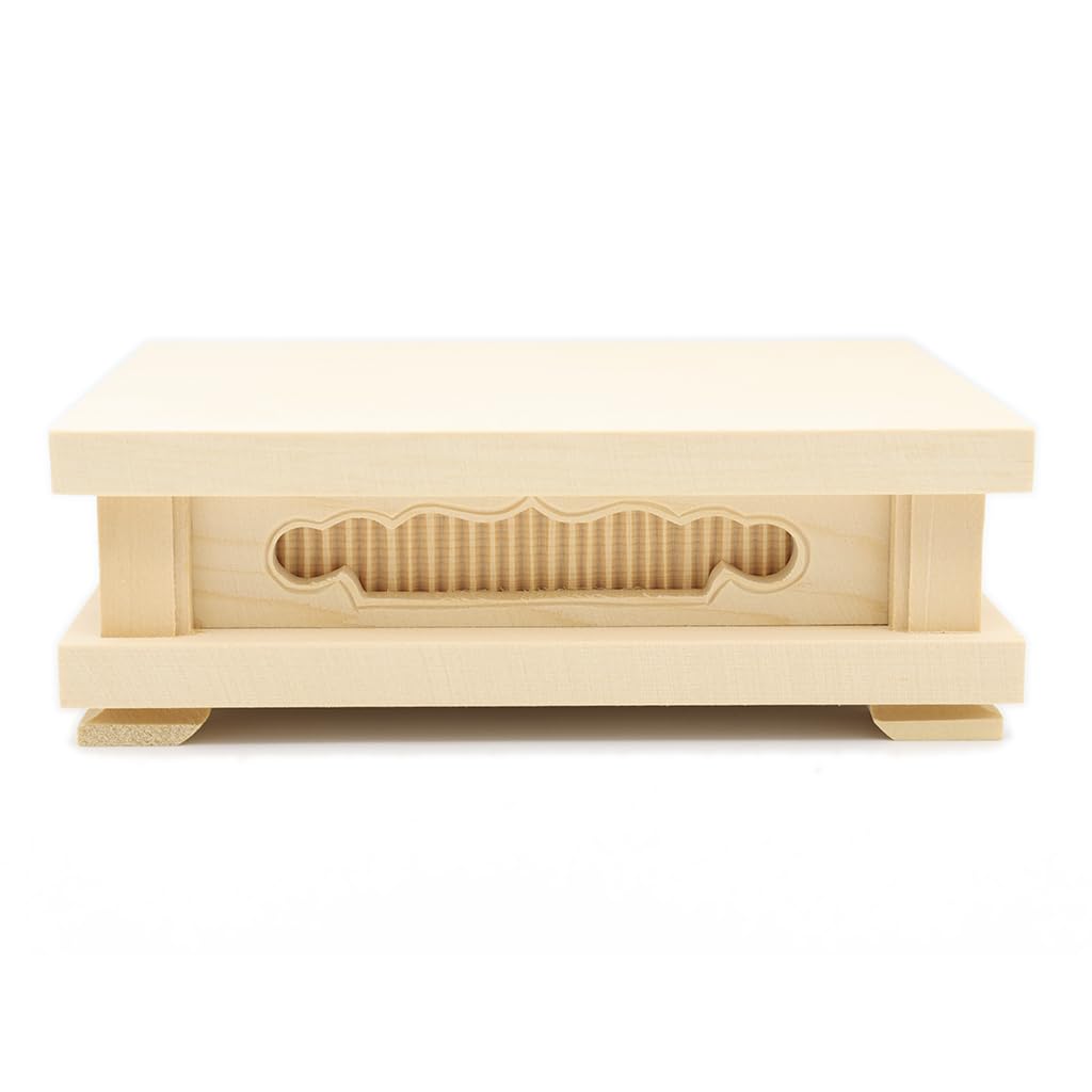 Kurita's Special Buddhist Statue [Wood Carving Buddhist Altar] Square Base, Medium (W15cm, D12cm, H5cm) Made of Cypress Wood, 1941