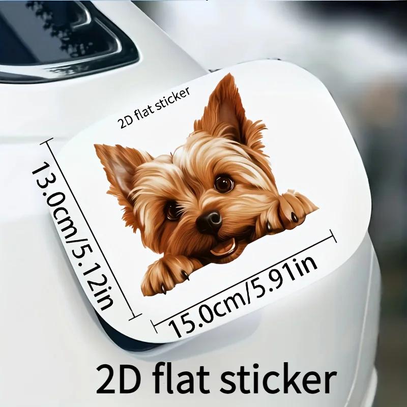 1Pc Yorkshire Terrier Dog Stickers, Cute Puppy Matte Self-Adhesive Durable Vinyl Decals for Car Laptop Window Multipurpose Decor