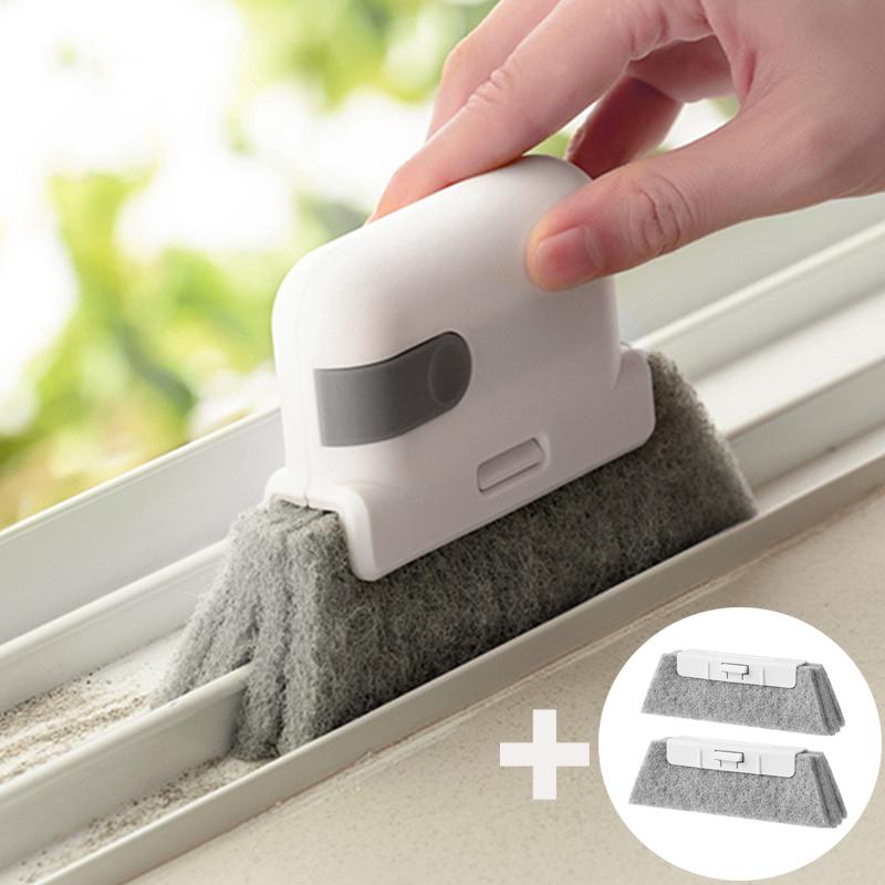 Window Cleaning Brush Windowsill Groove Deadend Cabinet Crevice Brush with Replace Head Household Multifunctional Cleaning Tools