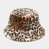 Autumn and Winter Hat Women's European and American Splicing Leopard Print Bucket Hat Outdoor Leisure Sunscreen Visor Trendy Basin Hat Wholesale