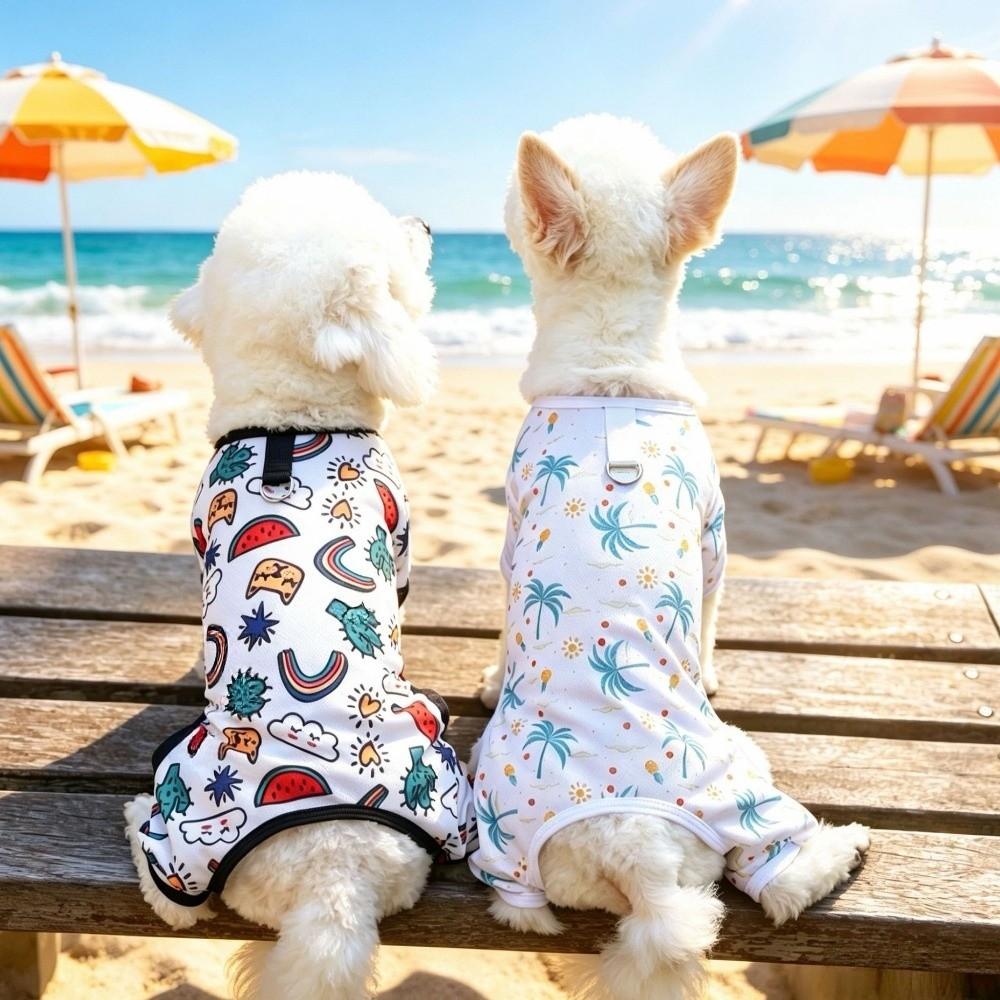 Soft Dog Sunscreen Clothes Breathable Mesh Pet Pajamas Dog Cooling Jumpsuit  Costume For Pets
