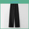 Flannel High Waist Trousers With Drawstring For Casual Wear