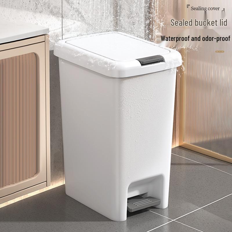 Large Household Trash Can with Lid for Bathroom, Kitchen, Bedroom, Living Room, and Dormitory