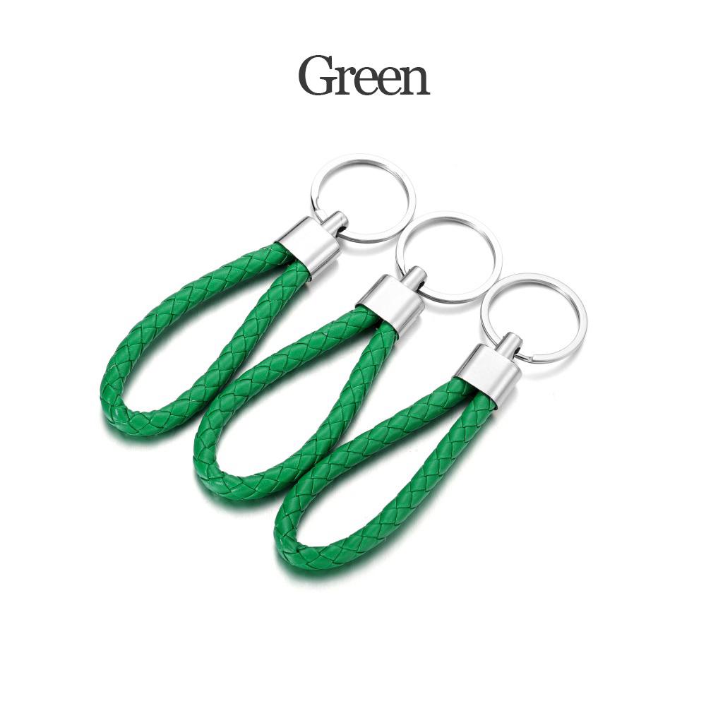 5Pcs/Pack PU Leather Braided Woven Rope Keychain DIY Bag Pendant Key Chain Holder Car Keyring Simple Multiuse Key Holder Gifts