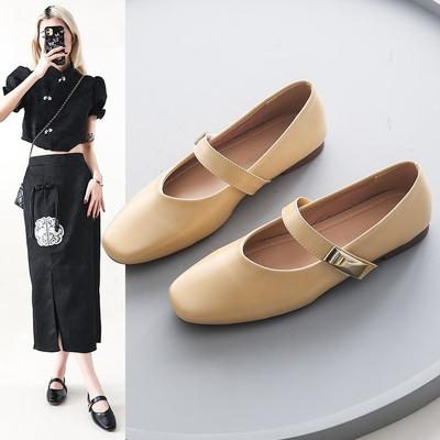 Temperament Mary Jane Shoes Female Summer Shallow Mouth A Word with Flat Single Shoes Fashionable and Comfortable