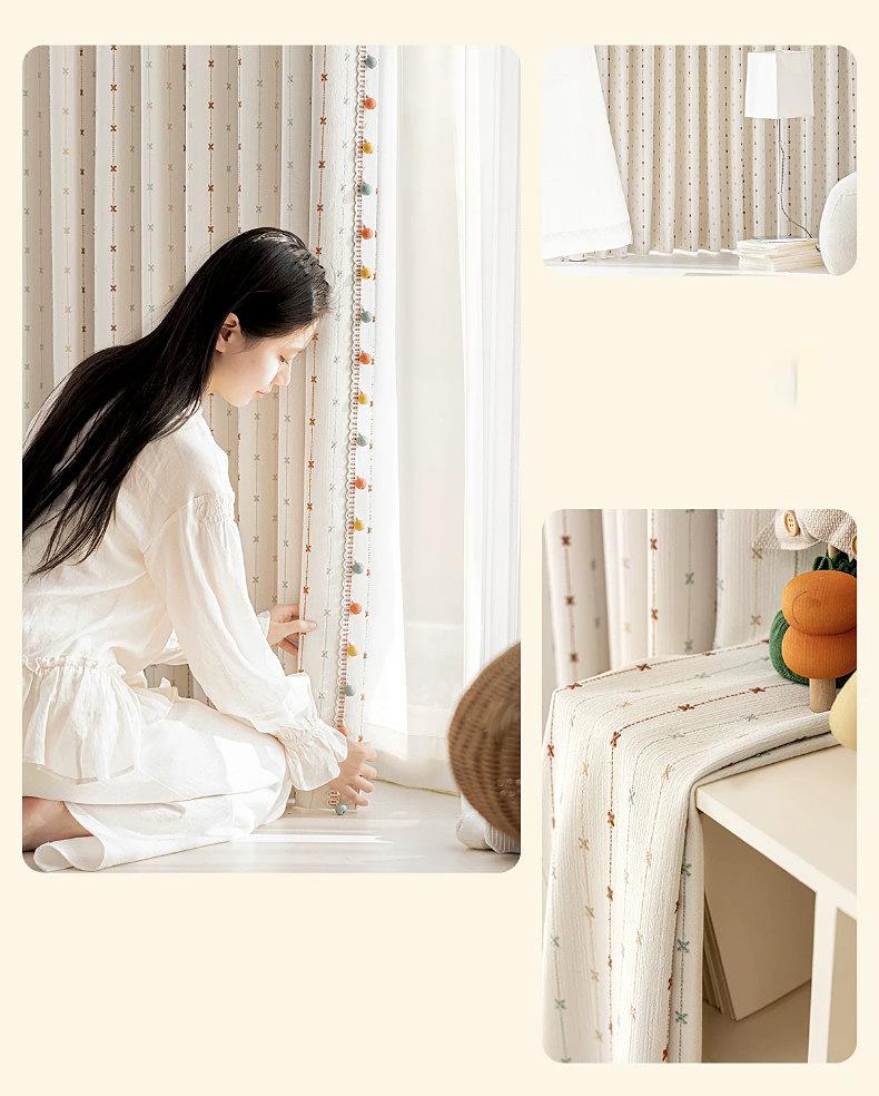 Tende Oscuranti per Bambini - Stile 2026 Crema Stella Arcobaleno Chenille per Camera da Letto