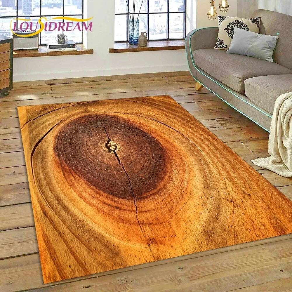 Color 3D Wood Grain Lines Carpet Rug for Bedroom Living Room Home Sofa Decoration,Children Game Large Decor Floor Mat Non-slip
