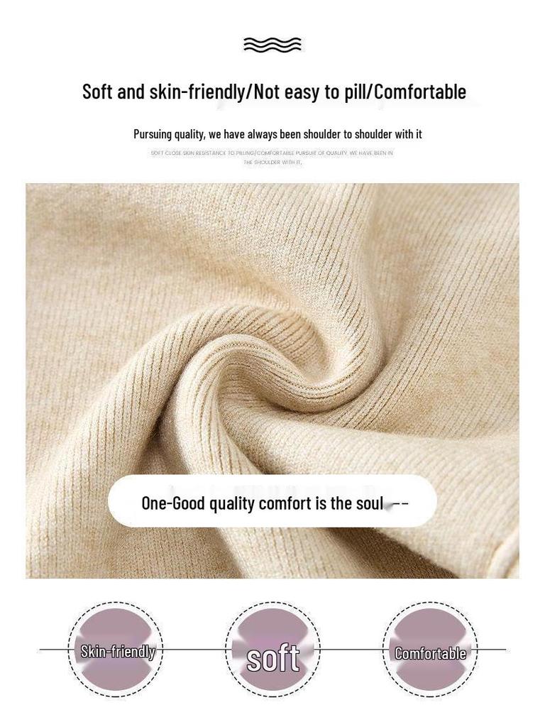 Damen Strickhose mit weitem Bein und Spitzenbund - Hochtailliert, schlankmachend und lässig für Herbst/Winter 2025.
