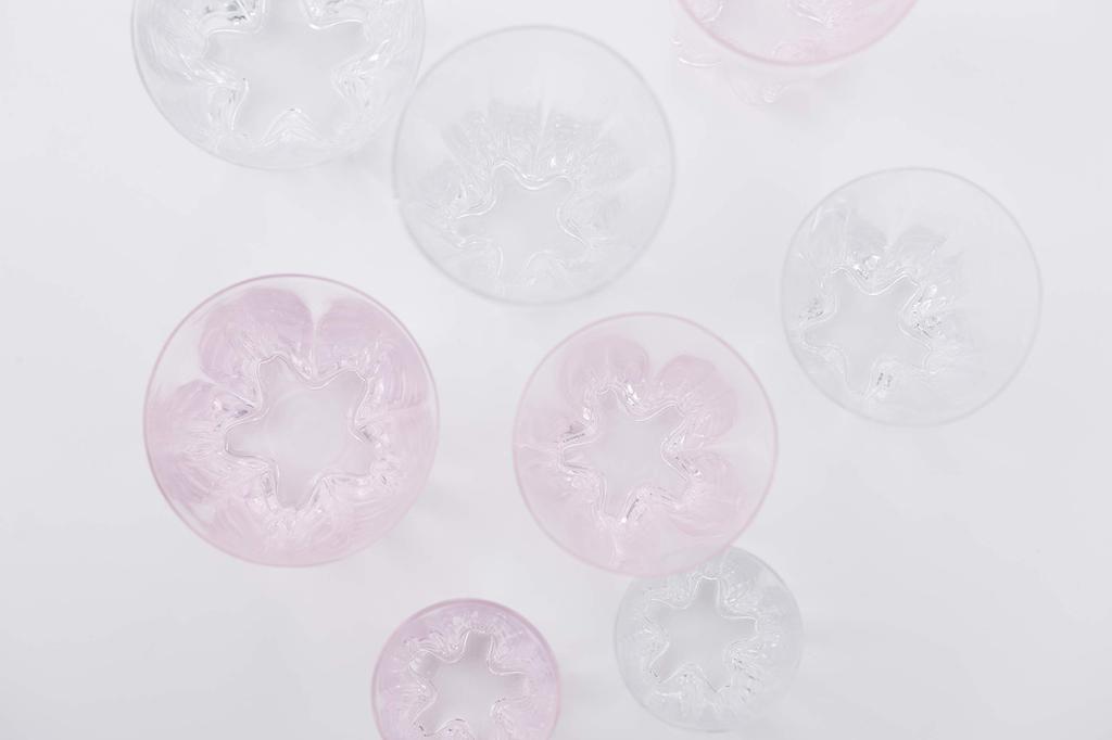 Hyaku Percent Sake Glass Kohaku 80cc SAKURASAKU Glass Set of 2 (100%) [Sakurasaku Glass] SG-01SP