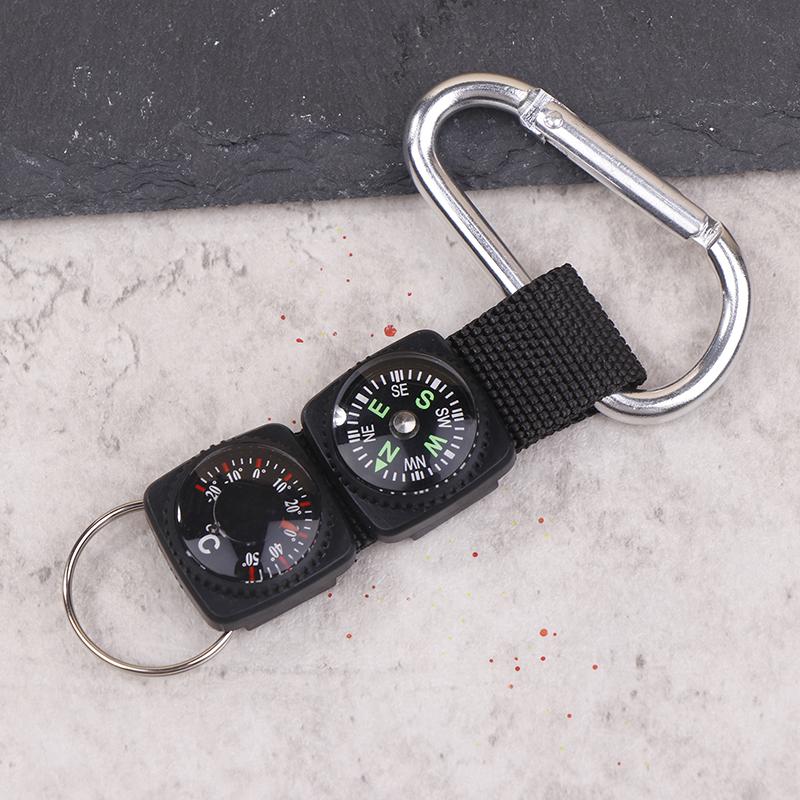 Mini-Kompass mit Haken 2-in-1 Multifunktionaler Wander-Karabiner Empfindlicher Führer Outdoor-Bergsteigen Schlüsselanhänger Camping-Werkzeug