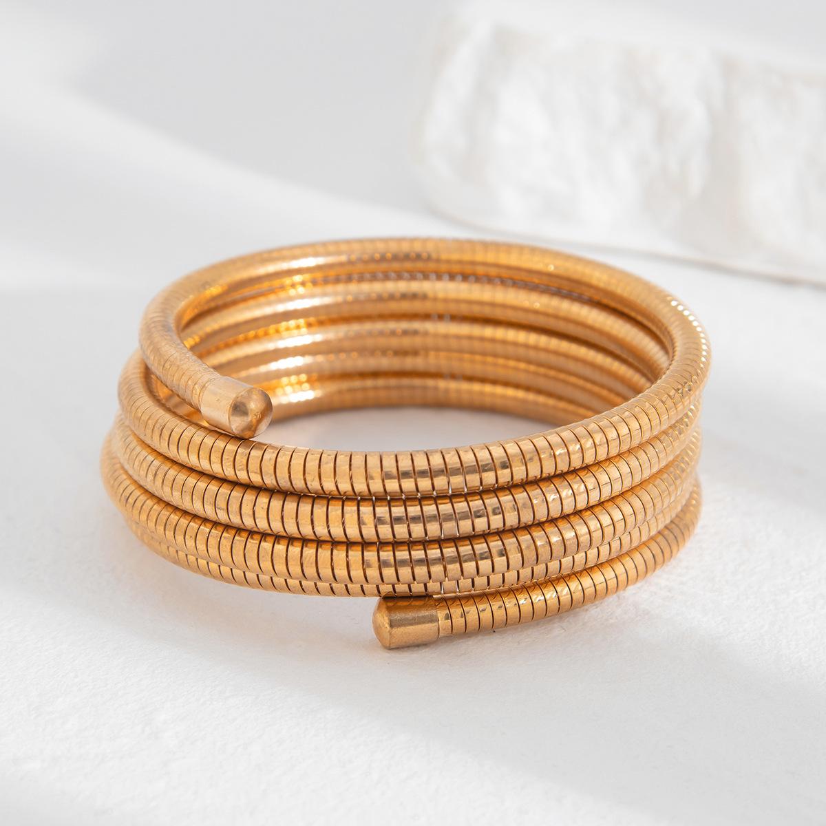 

Винтажные многослойные геометрические массивные браслеты-манжеты золотистого и медного цвета из металла, открытый браслет для ношения в несколько рядов, уличный стиль, панк-украшения