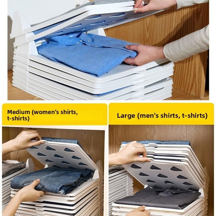 Clothing Organizer Foldable Storage Shelf For Home Wardrobe With Layered Design