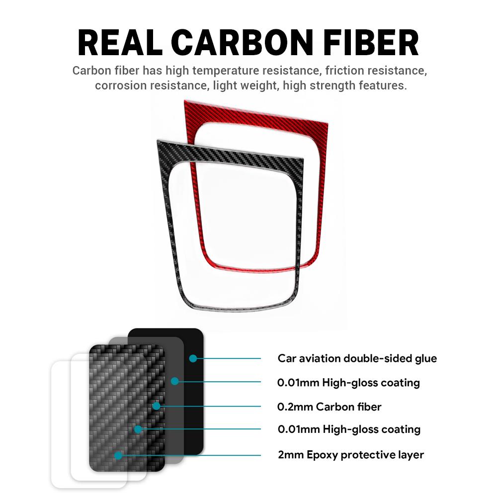 Real Soft Carbon Fiber Sticker For Seat Leon MK3 2013 2014 2015 LHD RHD Car Gear Shift Frame Panel Trim Interior Accessories