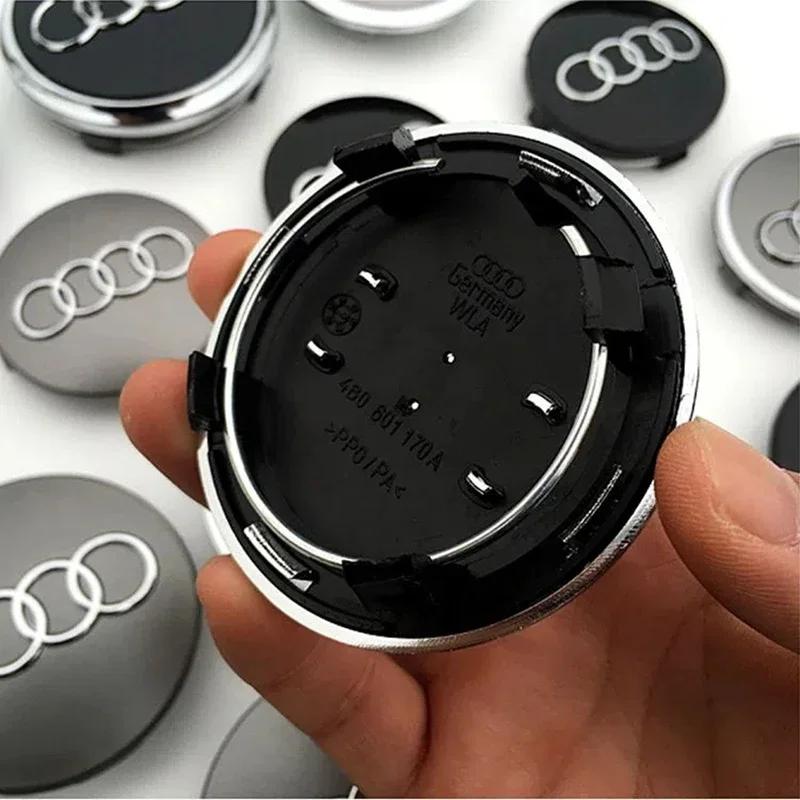2026 4Pcs/pack 69mm Cap Hub Covers Badge Wheel Center Car Styling for 4HGUE A3 A4 A5 A6 A7 A8 TT V8 RS3 RS5 Q3 Q5 Q7 TT Wheel Hubcap