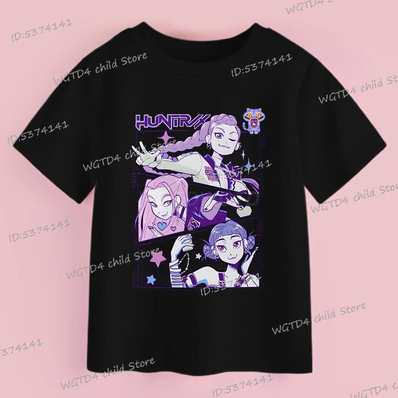 

Модная повседневная детская футболка K-Pop Охотники на демонов Крутая футболка для девочек Топ Смешной подарок для фанатов Хлопковая футболка 2025 Принт из фильма Детские футболки 150