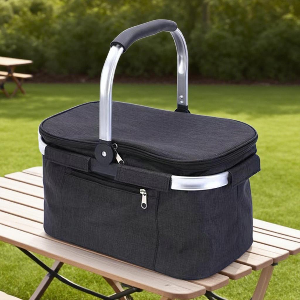 Insulated Picnic Basket Insulated Shopping Basket With Lid Waterproof Foldable Cooler Basket outdoor camping basket