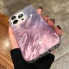 Luxury Aurora Laser Gradient Feather Case For iPhone 16 15 14 13 12 11 Pro Max Bling Dream Glitter Clear Shockproof Bumper Cover
