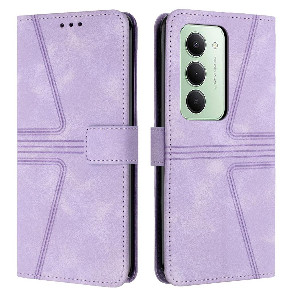 For Xiaomi Redmi 15 4G (EU) (171mm) Case Triangle Imprinted Anti-Scratch PU Leather Phone Wallet Cover