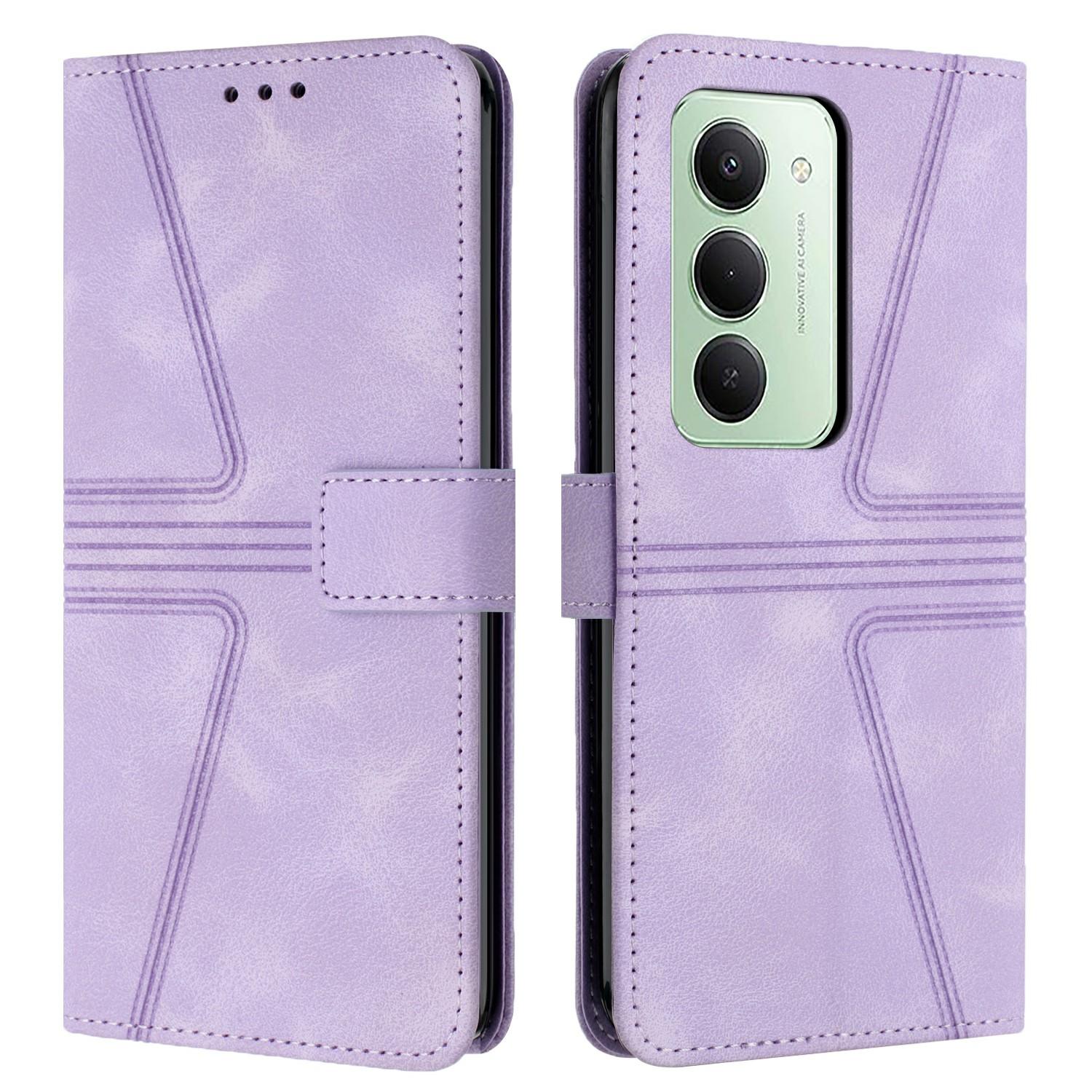 

For Xiaomi Redmi 15 4G (EU) (171mm) Case Triangle Imprinted Anti-Scratch PU Leather Phone Wallet Cover