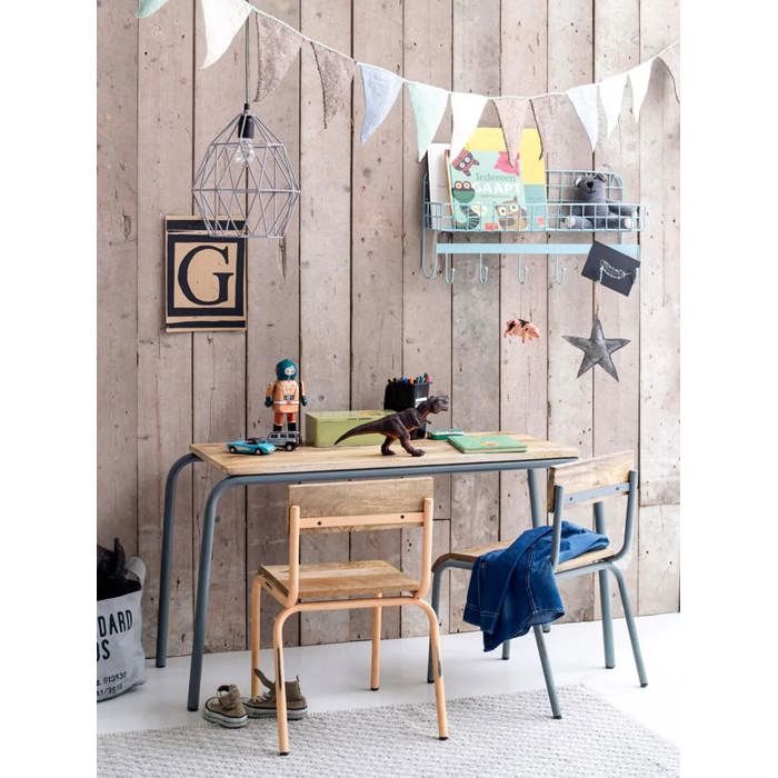 Kidsdepot Chaise Métal Bois Gris