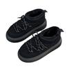 Women's Wide Width Lace-Up Snow Boots, Thickened Platform Winter Booties, European Fashion Boots for Women