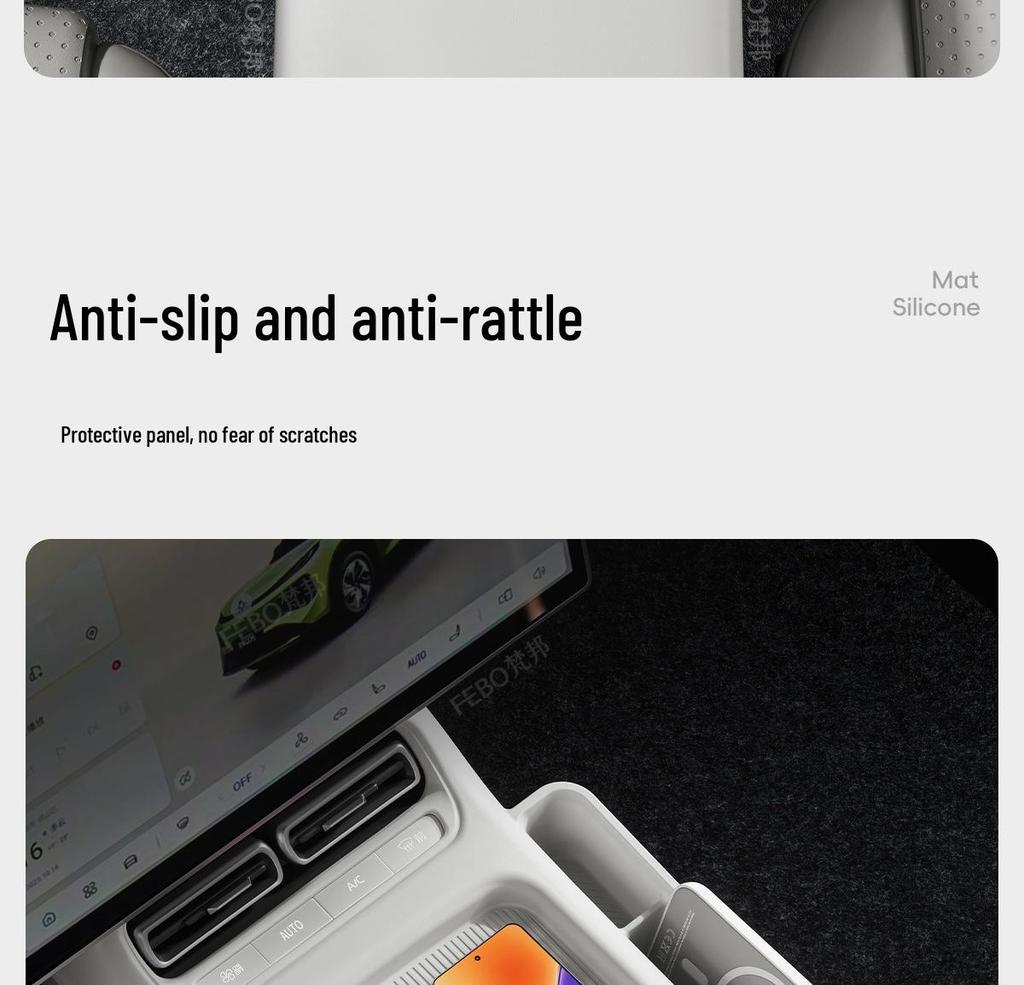 Qiyuan Q05 Center Console Silicone Mat & Cup Holder Cover for 26 Models