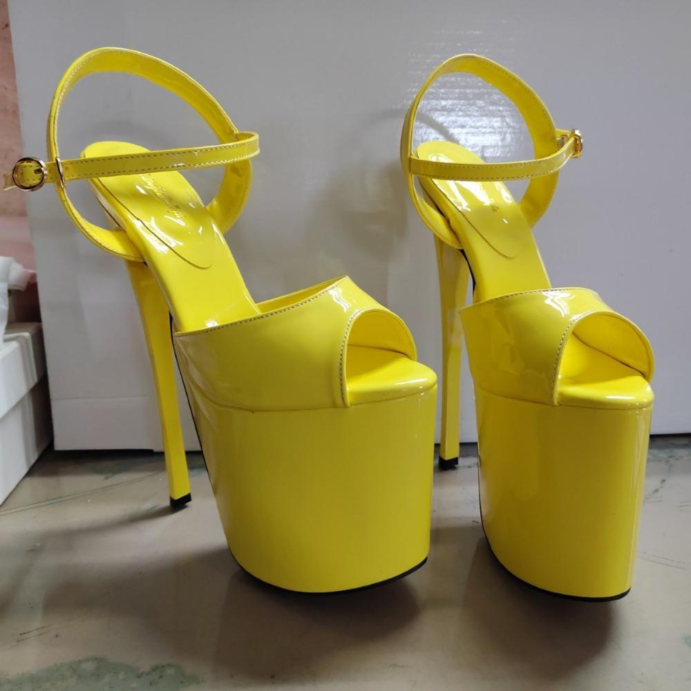 Sandali con tacco alto da pole dance con piattaforma sexy da 19 cm, sandali estivi super alti, scarpe da passerella modello