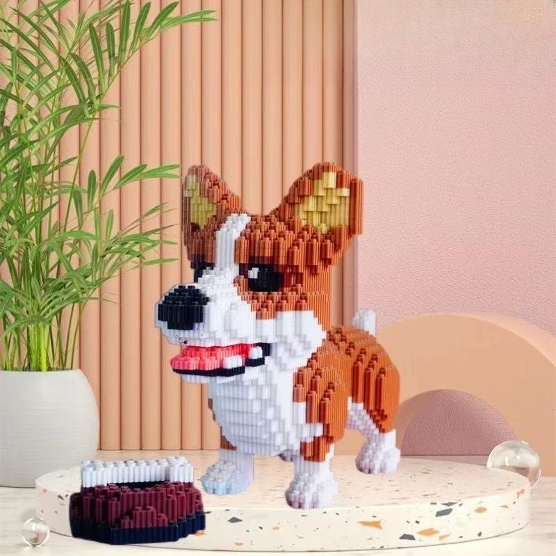 Çizgi Film Hayvan Yapı Blokları Yaratıcı Evcil Hayvan Köpek Kedi Montaj Oyuncağı Kendin Yap Eğitici Yapboz Oyuncakları Çocuklar İçin Doğum Günü Hediyeleri Ev Dekorasyonu