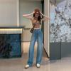 Women's High-Waist Wide-Leg Jeans - Slim, Straight, and Loose Fit for Spring, Autumn, Winter 2024.