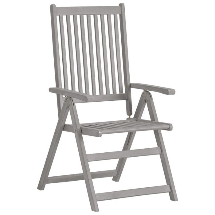 VidaXL Chaises inclinables de jardin, 2 pcs avec coussins Bois d'acacia.