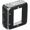 Hubbell 187 Raco Drawn 1-1/2" Deep Square Box Extension for Switch Boxes with 1/2" and 3/4" Side Knockouts, 4"