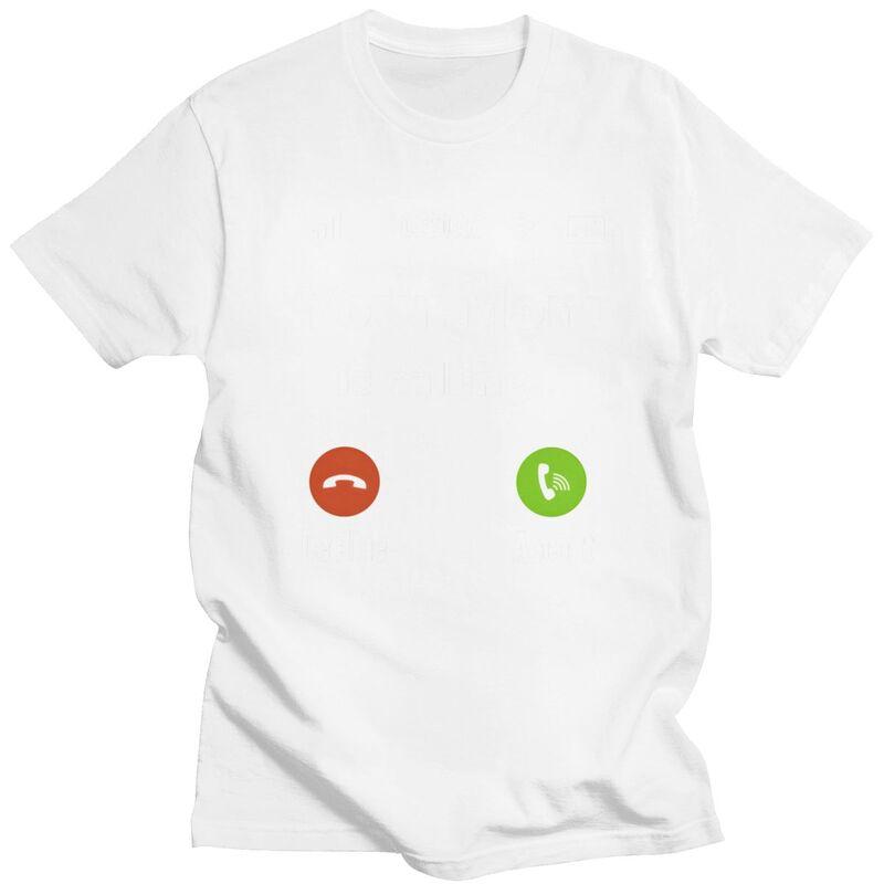 Trendy Your Mom Is Calling T Shirt Men Pure Cotton Tshirt Casual Tee Tops Streetwear Tshirts For Husband Boyfriend