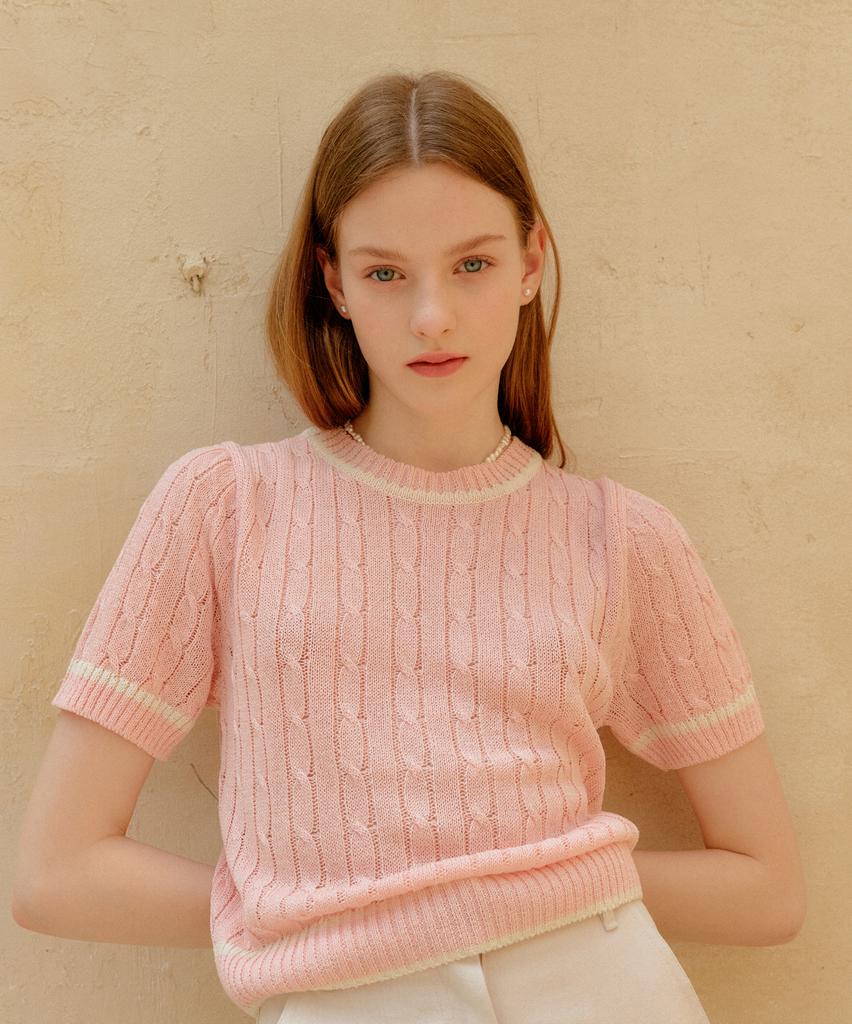 YUPPE Cable Color Knit_Pink