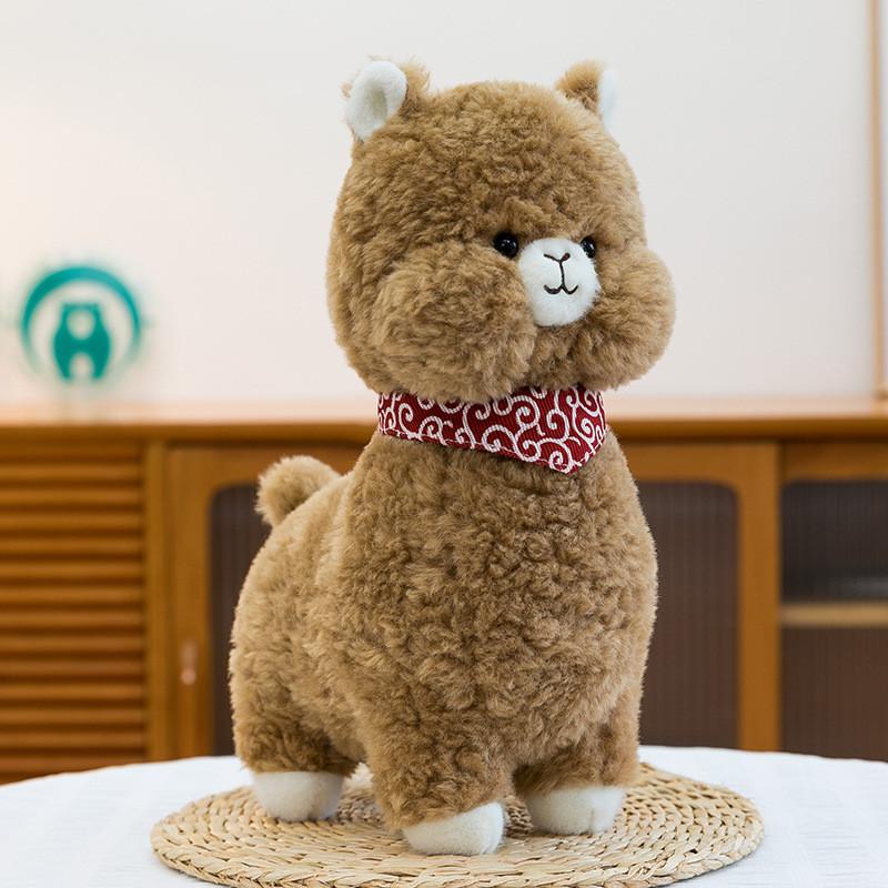 

Plush Alpaca Toy With Warm Fleece For Kids And Adults Cozy Winter Decor 40cm коричневий